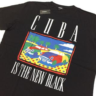 新品 正規 DIESEL ディーゼル CUBA Ｔシャツ Ｌサイズ　ブラック