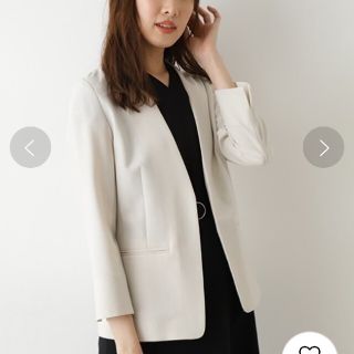 ナチュラルビューティーベーシック(NATURAL BEAUTY BASIC)の【WEB限定】売り切れ　美品　ナチュラルビューティーベーシック　ジャケット(ノーカラージャケット)