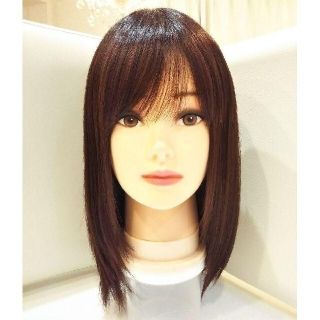 レミー人毛100%Ｉ型シルクスキン総手植え地肌✨小倉優子❣️艶髪✨美人セミロング(ロングストレート)