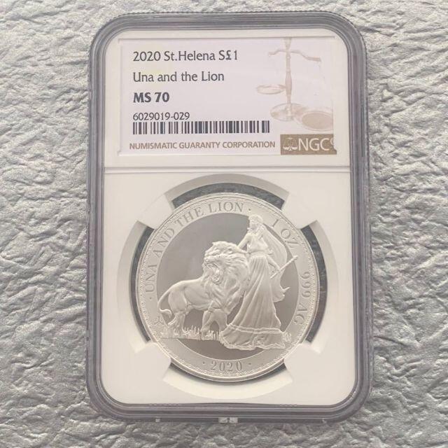 2020 イギリス セントヘレナ ウナライオン NGC MS70 銀貨 訳あり商品 39882円