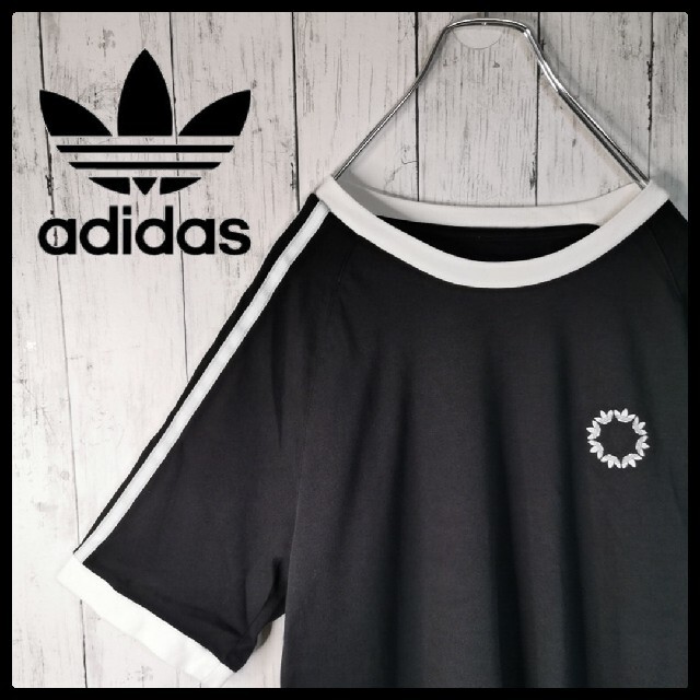 adidas(アディダス)の【サークルロゴ】アディダス　3本ライン　ラグラン　リンガーTシャツ　入手困難 メンズのトップス(Tシャツ/カットソー(半袖/袖なし))の商品写真