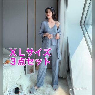 【新品】パジャマ レディース  上下セット 綿 3点セット 部屋着 春夏 美品(ルームウェア)