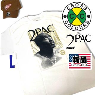 クロスカラーズ(CROSS COLOURS)の新品 クロスカラーズ × 2パック 半袖 Tシャツ L ホワイト コラボ (Tシャツ/カットソー(半袖/袖なし))