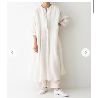 ネストローブ(nest Robe)のネストローブ（nest Robe)　リネン異番手ストライプワンピース(ロングワンピース/マキシワンピース)