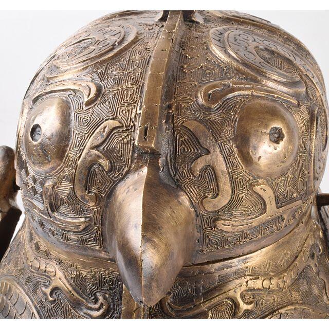 中国 青銅器 饕餮文神獣形 持ち手付尊 M R3687Cの通販 by 中国 青銅器 饕餮文神獣形 持ち手付尊 M R3687Cの通販 by