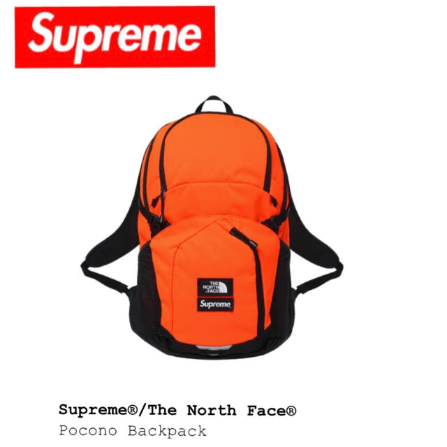 2016AW Supreme/TNF POCONO Power Orangeレア - バッグパック/リュック