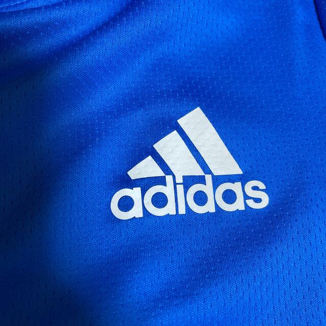 adidas(アディダス)の美品！adidasアディダス 半袖Tシャツ 青 140  キッズ/ベビー/マタニティのキッズ服男の子用(90cm~)(Tシャツ/カットソー)の商品写真