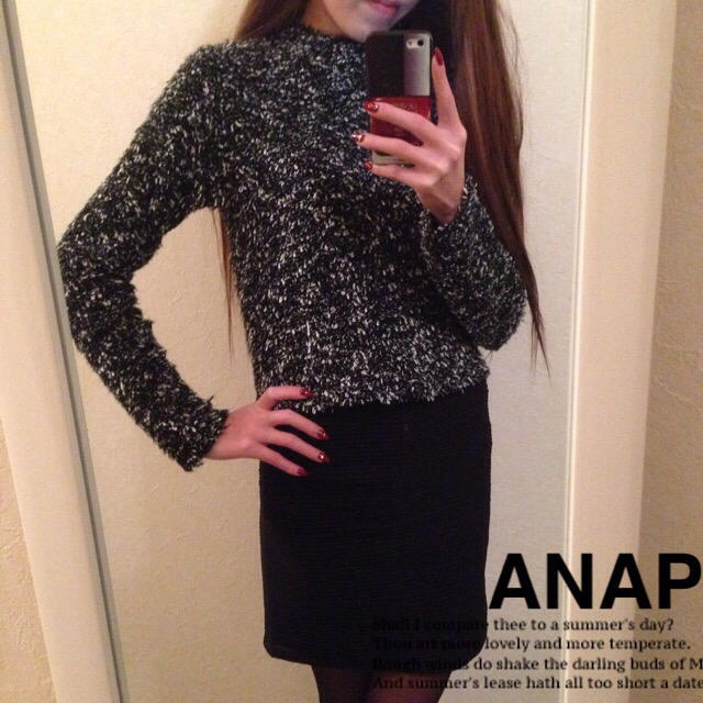 ANAP(アナップ)のハイネックシャギーニットトップス レディースのトップス(ニット/セーター)の商品写真