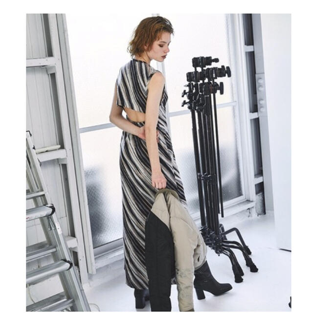 ALEXIA STAM(アリシアスタン)のJUEMI Zebra Knit-sew Dress レディースのワンピース(ロングワンピース/マキシワンピース)の商品写真