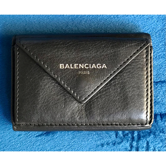 期間限定今なら送料無料 BALENCIAGA 総柄ロゴ コンパクトウォレット 三