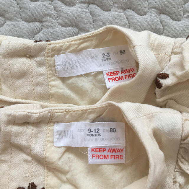 ZARA KIDS(ザラキッズ)のZARAベビー　姉妹お揃い　2枚セット キッズ/ベビー/マタニティのキッズ服女の子用(90cm~)(ブラウス)の商品写真