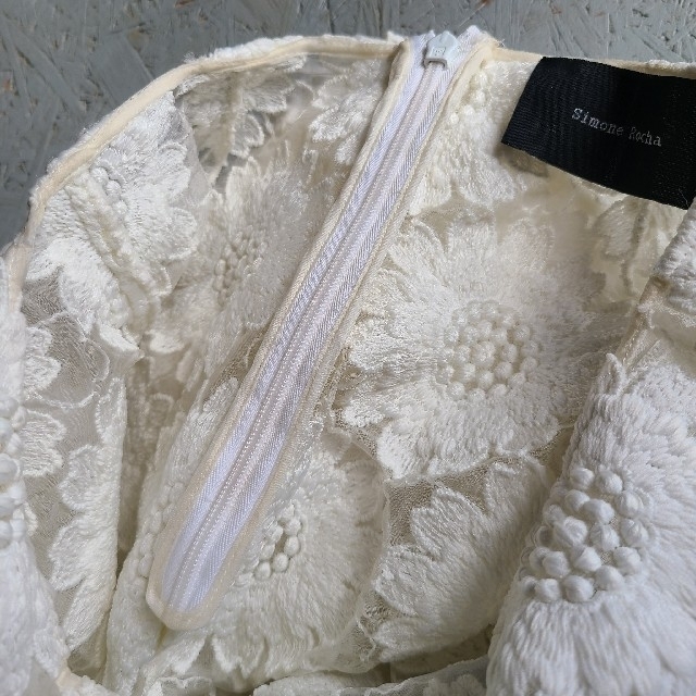 SIMONE ROCHA／シモーン・ロシャ　刺繍のタイトスカート　オフホワイト 6