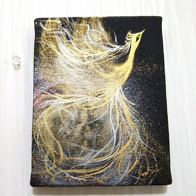 ヒーリング波動絵画*鳳凰のゆりかご~宇宙月玉誕生~金運 恋愛浄化