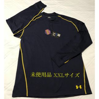 アンダーアーマー(UNDER ARMOUR)のXXLサイズ 未使用品 UNDER ARMOUR 速乾性ヘンリーロンT ネイビー(Tシャツ/カットソー(七分/長袖))