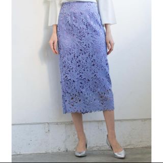 ◆美品◆ラウンジドレス レースタイトスカート パープル