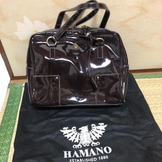 ★未使用タグ付き★HAMANO ハマノ ショルダーバッグ　ハンドバッグ　エナメル