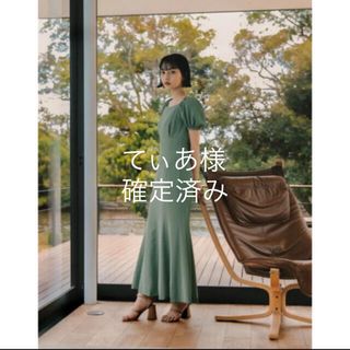 アメリヴィンテージ(Ameri VINTAGE)のSR SHEER ワンピース　ドレス　dusty green(ロングワンピース/マキシワンピース)