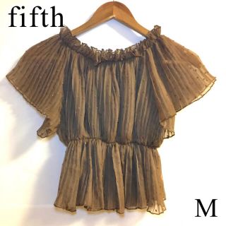 フィフス(fifth)のfifth【チュール ドット ブラウス】ブラウン Mサイズ(シャツ/ブラウス(半袖/袖なし))