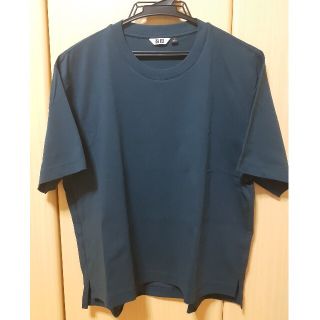 ユニクロ(UNIQLO)のエアリズムコットンオーバークルーネックt　ダークグリーン(Tシャツ(半袖/袖なし))