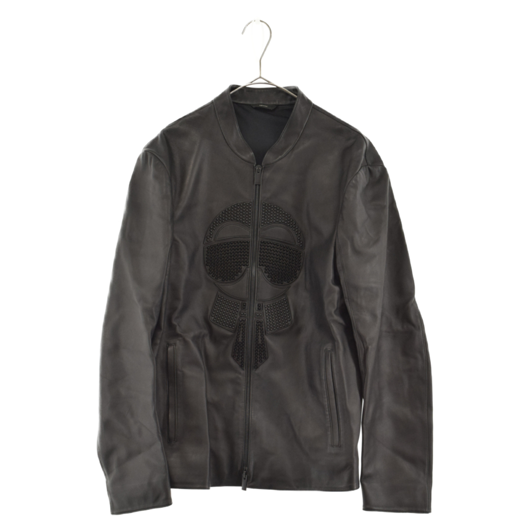 FENDI フェンディ 17AW Karl Lagerfeld Leather Jacket FPG430 SSM カールラガーフェルドスタッズシングルレザージャケット