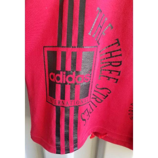 90s adidas　モックネック　スウェット　トレーナー デサント製　レッド