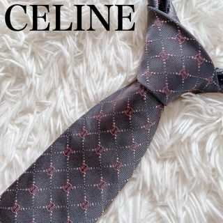 セリーヌ(celine)の極美品　セリーヌ　ネクタイ　ハイブランド　マカダム柄　ビジネス(ネクタイ)