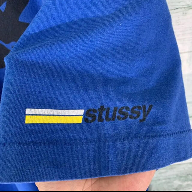 STUSSY(ステューシー)の《入手困難》old STUSSY 紺タグ 90s USA製 バイク  Tシャツ メンズのトップス(Tシャツ/カットソー(半袖/袖なし))の商品写真