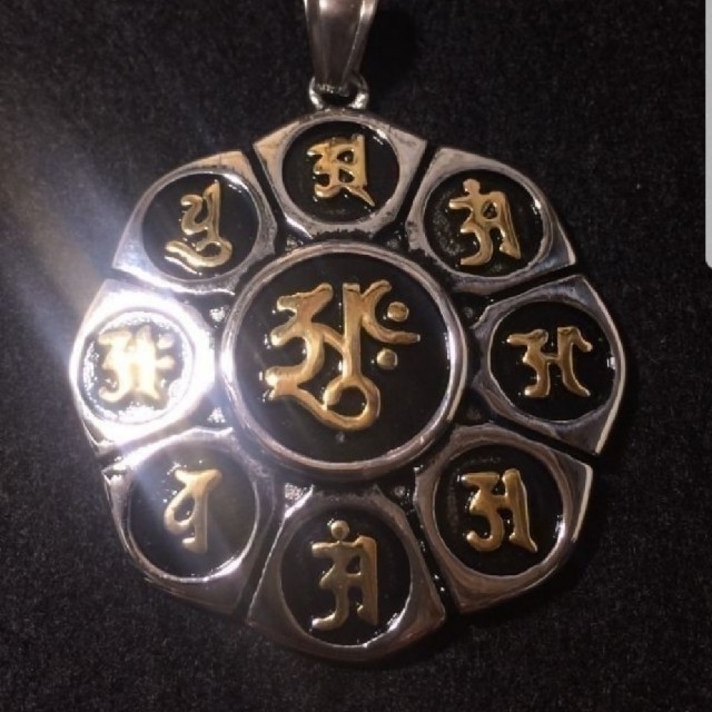 九字マントラ 金梵字仕様 蓮華マントラ ロータスマントラ チタン 九字マントラ 金梵字仕様 蓮華マントラ ロータスマントラ チタン