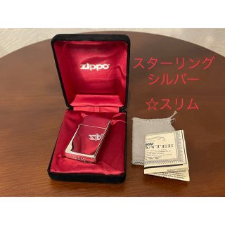 ジッポー(ZIPPO)の★２００１年　スターリングシルバー　スリム　ジッポ(タバコグッズ)