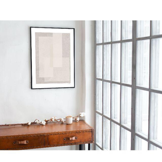 【アートポスター】ニュアンス　ベージュ　抽象画　選べるサイズ　おしゃれ ハンドメイドのインテリア/家具(アート/写真)の商品写真