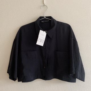 ザラ(ZARA)の新品 ZARA ザラ クロップド丈 ラスティックシャツ(シャツ/ブラウス(長袖/七分))