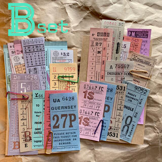 ☆Bset☆ヴィンテージチケット☆24種48枚☆おすそ分けセット☆海外☆紙もの(カード/レター/ラッピング)