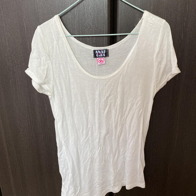 ANAP GiRL(アナップガール)のTシャツ カットソー ANAPGirl XS ホワイト アシメ 半袖Tシャツ レディースのトップス(Tシャツ(半袖/袖なし))の商品写真