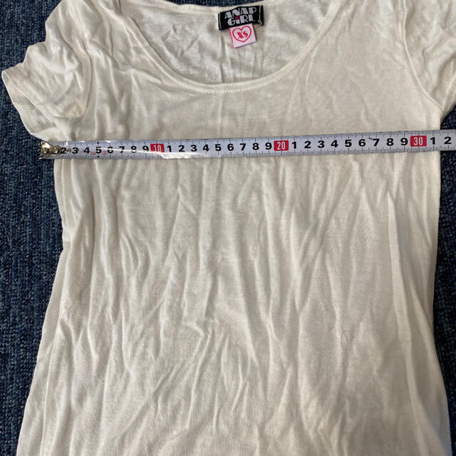 ANAP GiRL(アナップガール)のTシャツ カットソー ANAPGirl XS ホワイト アシメ 半袖Tシャツ レディースのトップス(Tシャツ(半袖/袖なし))の商品写真