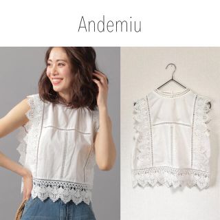 アンデミュウ(Andemiu)のAndemiu ショートレースブラウス　IENA アーバンリサーチ(シャツ/ブラウス(半袖/袖なし))