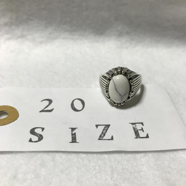 ストーンリング　20号　ホワイトターコイズ メンズのアクセサリー(リング(指輪))の商品写真