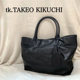 タケオキクチ(TAKEO KIKUCHI)の【tk.TAKEO KIKUCHI】TK  レザー調　トートバッグ　黒　ブラック(トートバッグ)