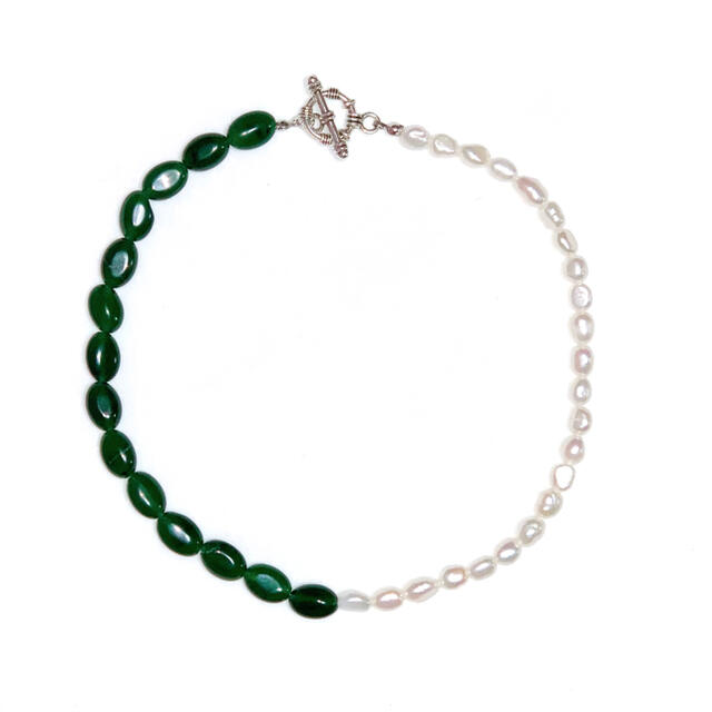 Spick & Span(スピックアンドスパン)の80 handmade necklace “PEARLS AND GREEN” ハンドメイドのアクセサリー(ネックレス)の商品写真