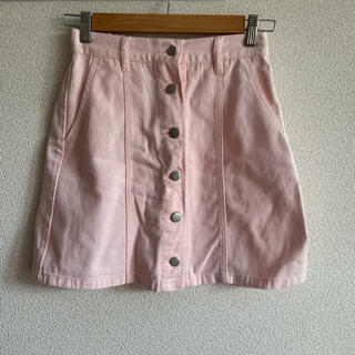 ピンク 台形スカート デニムスカート(ミニスカート)