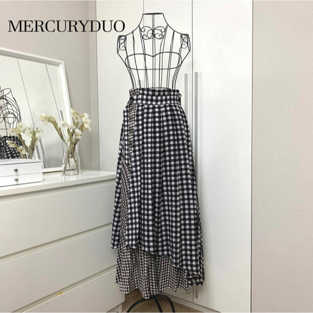 MERCURYDUO(マーキュリーデュオ)の【美品】MERCURYDUO マーキュリーデュオ　チェックラッププリーツパンツ レディースのパンツ(カジュアルパンツ)の商品写真