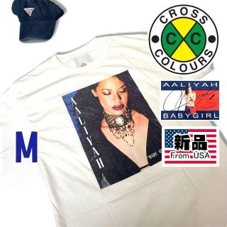 クロスカラーズ(CROSS COLOURS)の新品 クロスカラーズ × アリーヤ 半袖 Tシャツ M ホワイト コラボ (Tシャツ/カットソー(半袖/袖なし))