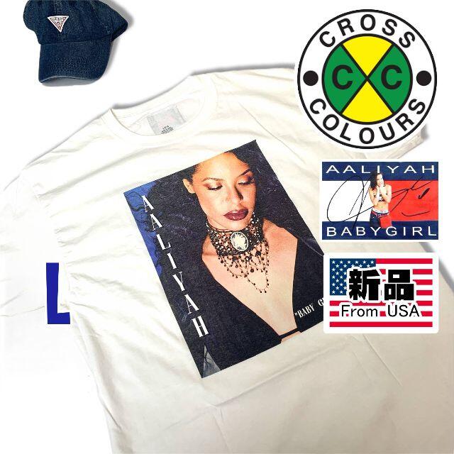 CROSS COLOURS(クロスカラーズ)の新品 クロスカラーズ × アリーヤ 半袖 Tシャツ L ホワイト コラボ メンズのトップス(Tシャツ/カットソー(半袖/袖なし))の商品写真