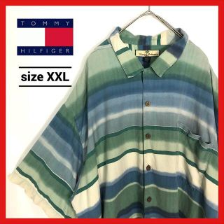 トミーヒルフィガー(TOMMY HILFIGER)の90s 古着 トミーヒルフィガー 半袖シャツ オーバーサイズ バハマ XXL(シャツ)