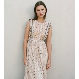 ザラ(ZARA)のZARA シースルードットワンピース(ロングワンピース/マキシワンピース)