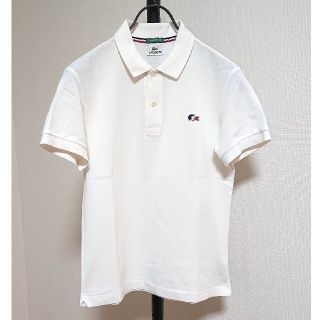 ラコステ(LACOSTE)の美品日本製 ラコステ×エディフィス別注 トリコロール ポロシャツ 白 ２ CL済(ポロシャツ)