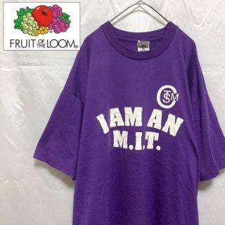 FRUIT OF THE LOOM オーバーサイズTシャツ パープル XL(Tシャツ/カットソー(半袖/袖なし))