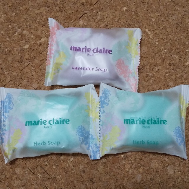 Marie Claire(マリクレール)の【未開封･新品】marie claire 石鹸3こセット コスメ/美容のボディケア(ボディソープ/石鹸)の商品写真