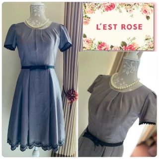 レストローズ(L'EST ROSE)の♡レストローズ　リボンベルト付き　ワンピース♡(ひざ丈ワンピース)