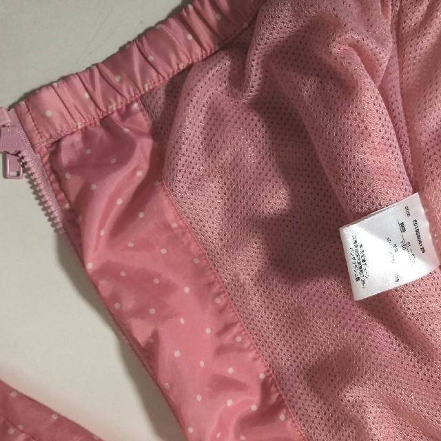 薄手ジャンパー　ピンク　ドット　130cm キッズ/ベビー/マタニティのキッズ服女の子用(90cm~)(ジャケット/上着)の商品写真