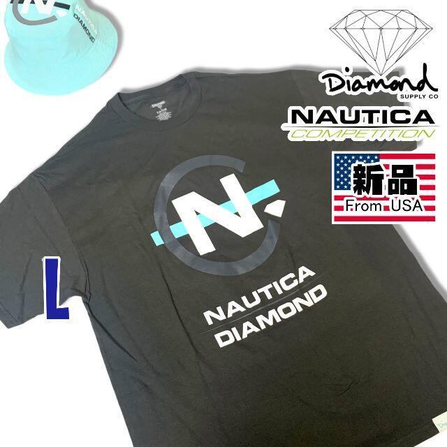 NAUTICA(ノーティカ)の新品 ダイアモンドサプライ × ノーティカ 半袖Tシャツ L ブラック  メンズのトップス(Tシャツ/カットソー(半袖/袖なし))の商品写真